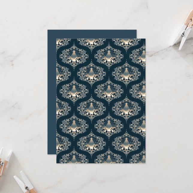 Printable Star of Wonder Mandala Mid Century Ogee Invitation (Front/Back In Situ)