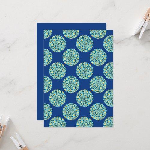 Printable Starry Night On Sea Dots Scrapbook Paper Invitation