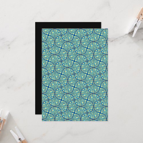 Printable Starry Night On Sea Fans Scrapbook Paper Invitation