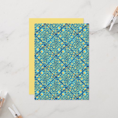 Printable Starry Night On Sea Tile Scrapbook Paper Invitation