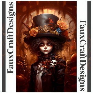 Printable Steampunk Day Of The Dead Cute Girl 122 Poster