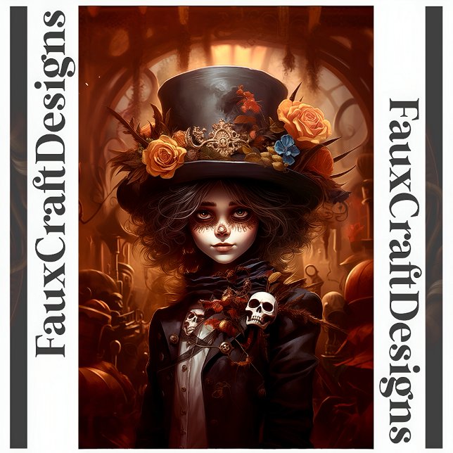 Printable Steampunk Day Of The Dead Cute Girl 122 Poster (Creator Uploaded)