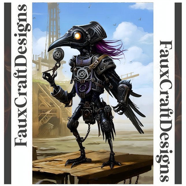 Printable Steampunk Mechanical Raven Left 114 Tissue Paper (Creator Uploaded)