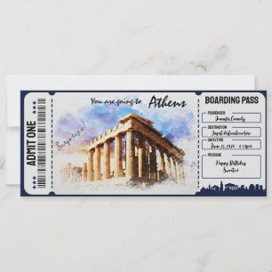 Printable Surprise Athens, Greece Ticket Template