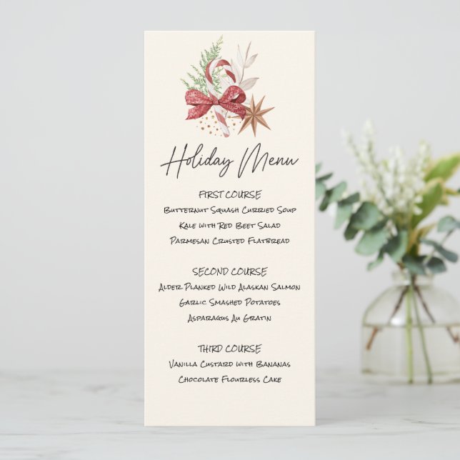 Printable Sweet Treats Holiday Menu Invitation (Standing Front)