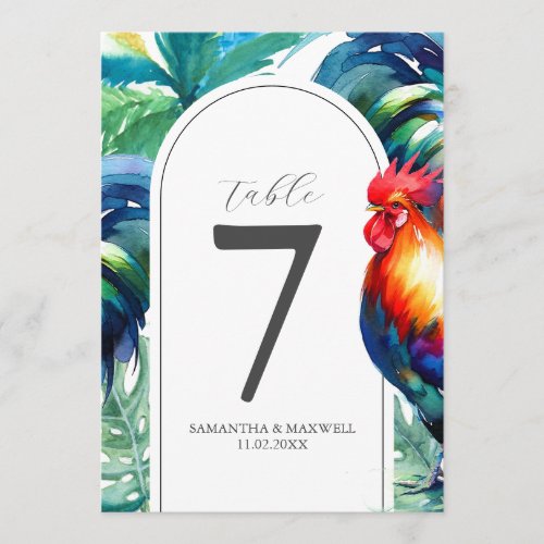 Printable Table Number Watercolor Key West Style