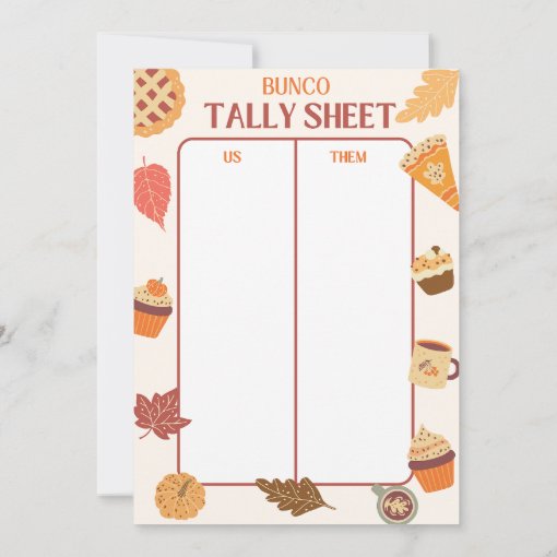 Printable Thanksgiving Bunco Score Cards Sheets | Zazzle