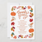 Printable Thanksgiving Menu Invitation | Zazzle