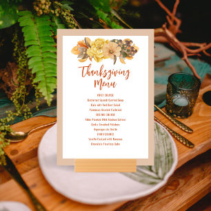 Printable Thanksgiving Menu Invitation