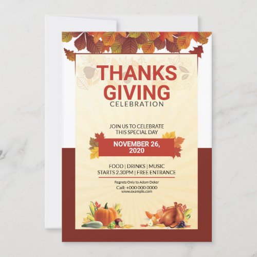 Printable Thanksgiving Party Flyer template