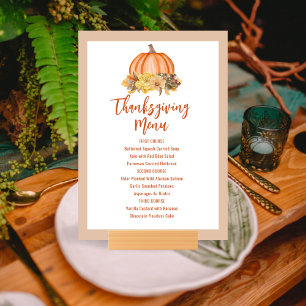 Printable Thanksgiving Pumpkin Menu Invitation