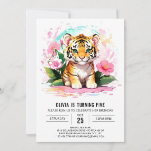 Printable Tiger Girl Birthday Invitation