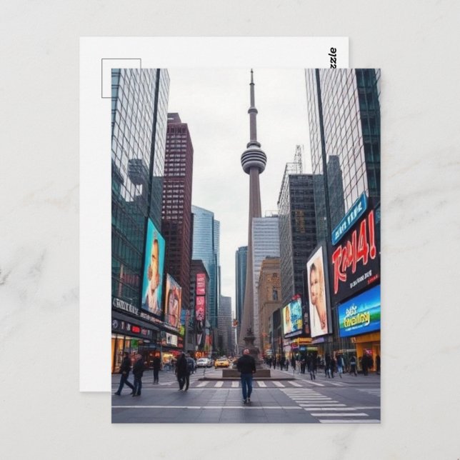 Printable Toronto Canada Travel Art Vintage Postcard (Front/Back)