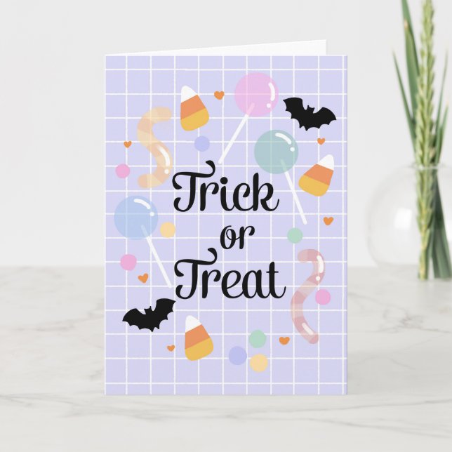 Printable Trick or Treat Halloween Cute kids Card (Front)