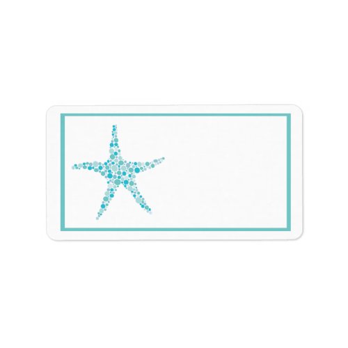 Printable Turquoise Aqua Starfish Address Labels