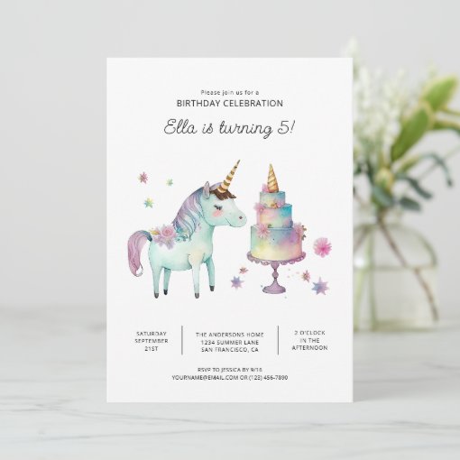 Printable Unicorn Birthday Party Invitations | Zazzle