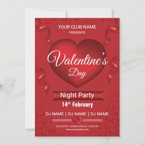 Printable Valentines Party Flyer Template