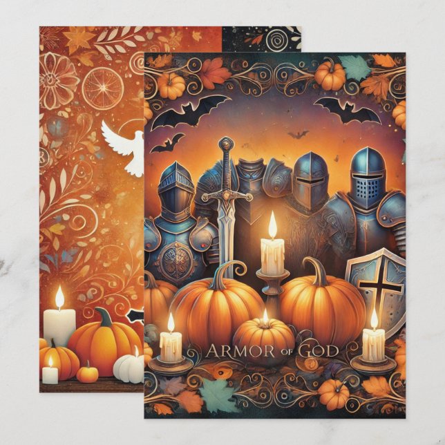 Printable Vibrant Christian Halloween Armor of God Invitation (Front/Back)