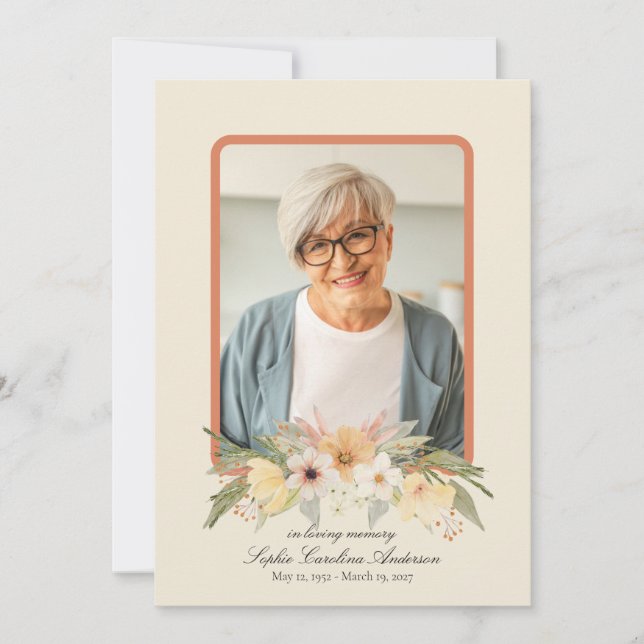 Printable Vintage Celebration of Life Program (Front)