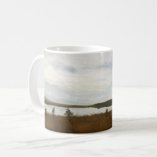 Printable vintage country landscape oilpaint coffee mug