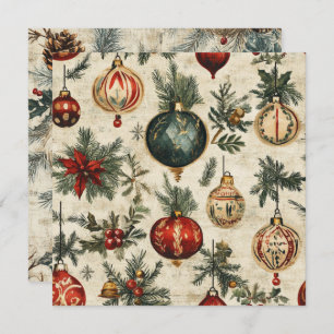 Printable Vintage Festivity Patterns on Parchment Invitation