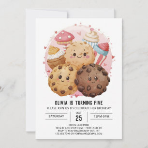 Printable Watercolor Candy Cookies Birthday Invitation