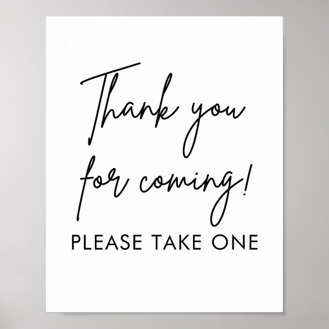 Printable Wedding Favors Please Take One Sign (Front)
