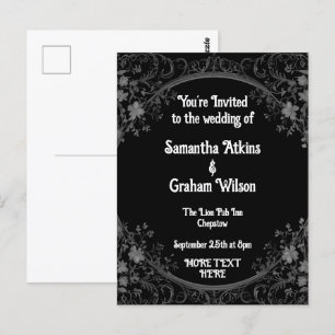 Printable wedding invitation template postcard