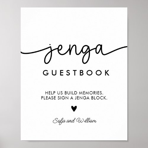 Printable Wedding Jenga Guest Book Sign