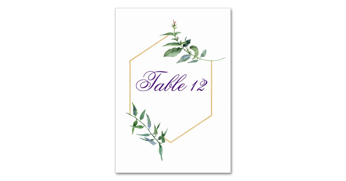Printable Table Number Christmas Greenery