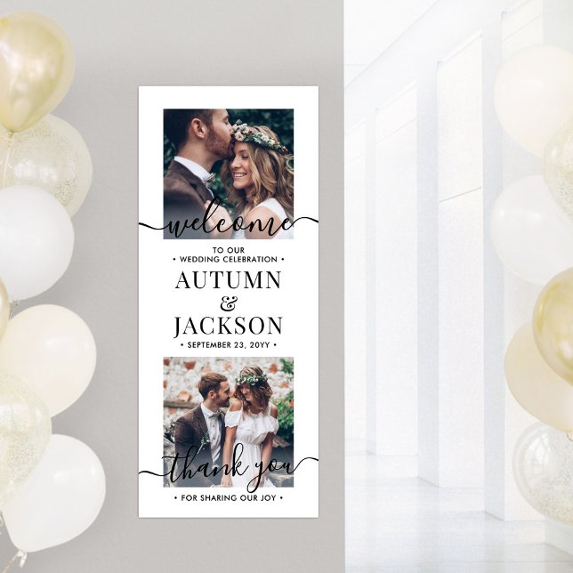 Printable Wedding Welcome Modern Simple Two Photo Poster (Creator Uploaded)
