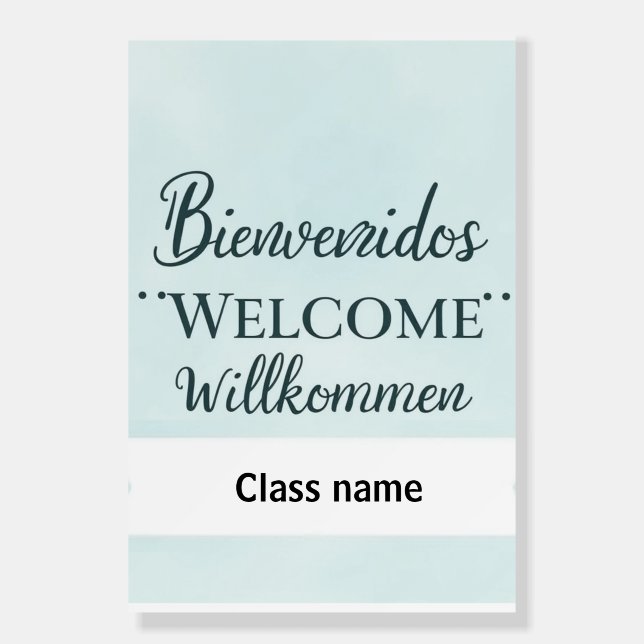 Printable Welcome Banner With Class Name Foam Board (Front)