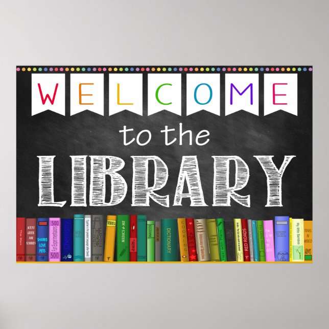 Printable Welcome Library School Sign (Front)
