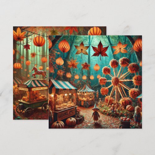 Printable Whimsical Autumn Carnival Scrapbook Invitation