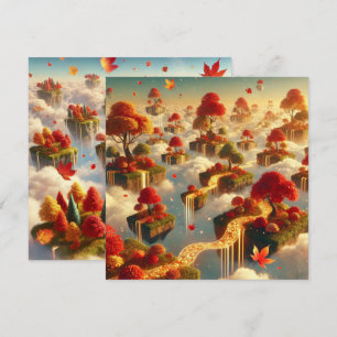 Printable Whimsical Autumn Floating Isle Scrapbook Invitation