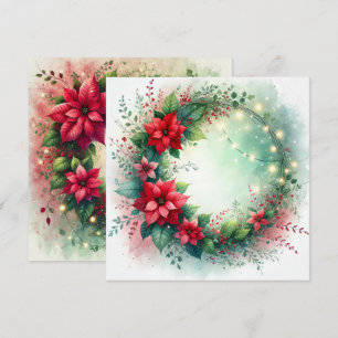 Printable Whimsical Christmas Poinsettia Scrapbook Invitation
