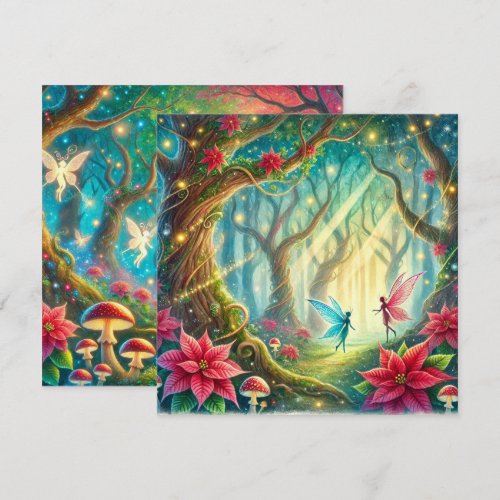 Printable Whimsical Forest &amp; Poinsettia Scrapbook Invitation