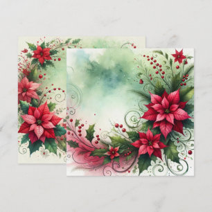 Printable Whimsical Poinsettia Christmas Garland Invitation
