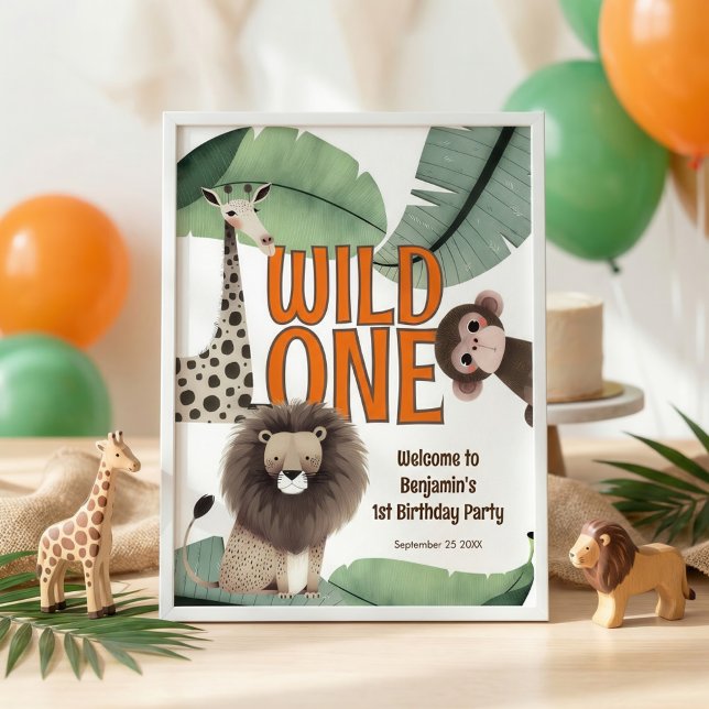 Printable Wild One Safari Welcome 1st Birthday Poster (Creator Uploaded)