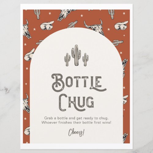 Printed 8x10 Western Shower Bottle Chug Sign