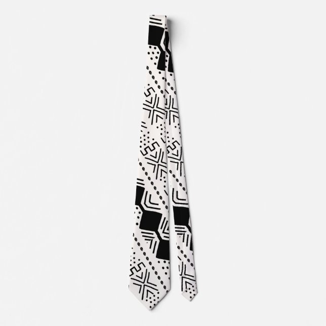 Printed  African Bogolan Neck Tie (Front)