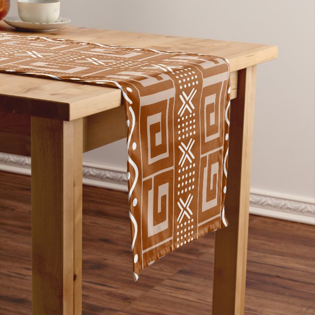 Printed African Bogolan Table Runner (In Situ)