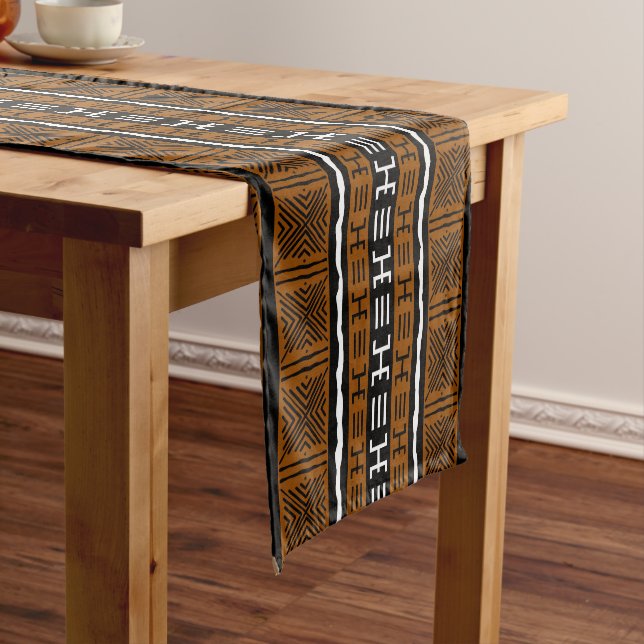 Printed African Bogolan Table Runner (In Situ)
