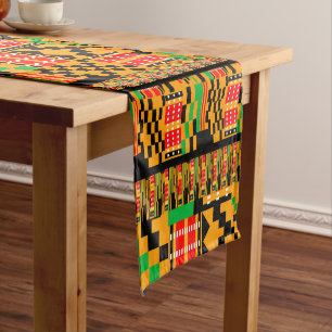 Printed African Kente Cloth Table Runner