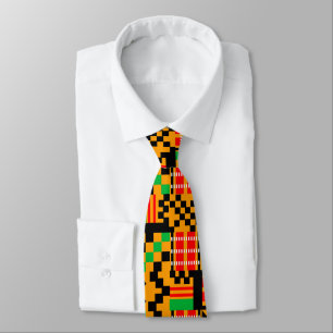 Printed African Kente Cloth Tie