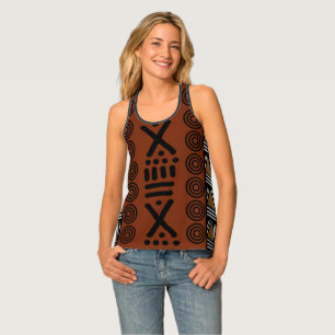 Printed African Mud Cloth Design Tank Top