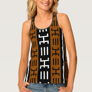 Printed African Mud Cloth Design Tank Top