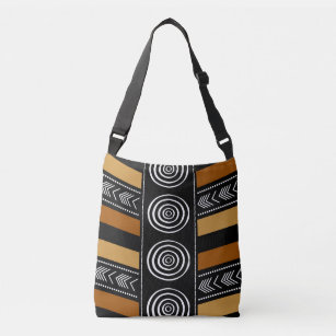 Psychedelic Drawstring Backpack Canvas Sack Bag Black Tribal Print