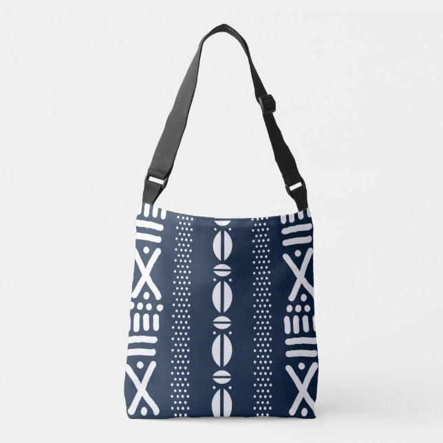 Printed African Mud Cloth Design Tote Bag (Front)