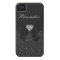 Printed Black Glitter, Diamond Heart & Bow